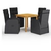 Image de Ensemble de Salle à Manger de Jardin 5 pcs Mobilier à Dîner de Terrasse Table et Chaises de Repas de Patio 3067721