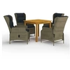 Image de Ensemble de Salle à Manger de Jardin 5 pcs Mobilier à Dîner de Terrasse Table et Chaises de Repas de Patio Salon de Jardin Extérieur Marron