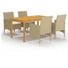 Image de Ensemble à manger de jardin 5 pcs Beige