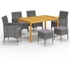 Image de Ensemble de Salle à Manger de Jardin 7 pcs Mobilier à Dîner de Terrasse Table et Chaises de Repas de Patio Mobilier 3067778