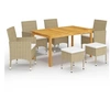 Image de Ensemble de Salle à Manger de Jardin 7 pcs Table et Chaises de Repas de Patio Mobilier de Terrasse Mobilier à Dîner 3067779