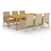Image de Ensemble à manger de jardin 7 pcs Beige