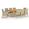 Image de Ensemble à manger de jardin 9 pcs Beige
