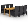 Image de Ensemble de Salle à Manger de Jardin 7 pcs Table et Chaises de Repas de Patio Mobilier à Dîner d'Extérieur Mobilier 3067868