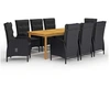 Image de Ensemble de Salle à Manger de Jardin 9 pcs Table et Chaises de Repas de Patio Mobilier à Dîner d'Extérieur Mobilier 3067870