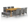 Image de Ensemble de Salle à Manger de Jardin 11 pcs Table et Chaises de Repas de Patio Mobilier à Dîner d'Extérieur Mobilier 3067876