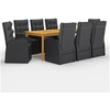 Image de Salon de jardin [en.casa] bois noir 9 pieces