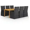 Image de Salon de jardin [en.casa] bois noir 7 pieces