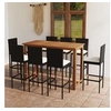 Image de Ensemble de bar de jardin avec coussins 9 pcs Noir