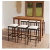 Image de Ensemble de bar de jardin avec coussins 7 pcs Marron