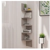 Image de Etagère d angle murale gris béton 19x19x123cm bois d ingénierie