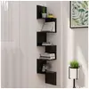 Image de Hoekwandschap 19x19x123 cm bewerkt hout hoogglans zwart326838