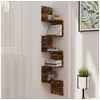 Image de Hoekwandschap 19x19x123 cm bewerkt hout gerookt eikenkleurig326839