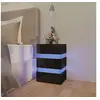 Image de Table de chevet à LED noir brillant 45x35x67 cm bois ingénierie326847