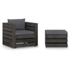 Image de Salon de jardin modulable bois gris 2 pieces 70 x 77 x 66 2 personnes