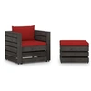 Image de Salon de jardin modulable bois rouge 2 pieces 70 x 77 x 66 2 personnes