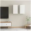 Image de Meubles TV 2 pcs Blanc 30,5x30x60 cm Bois d'ingénierie803327