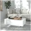 Image de Table basse Blanc 85x55x31 cm Bois d ingénierie