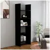 Image de Bibliothèque Noir 60x35x180 cm Bois d'ingénierie