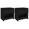 Image de Tables de chevet 2 pcs Noir 40x30x39 cm Aggloméré