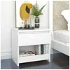 Image de Table de chevet blanc brillant 40x30x39 cm bois d'ingénierie