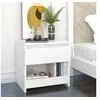 Image de Tables de chevet 2 pcs Blanc brillant 40x30x39 cm Aggloméré