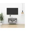 Image de Meuble TV mural Gris béton 37x37x72 cm Bois d'ingénierie