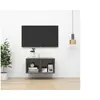 Image de Meuble TV mural Gris brillant 37x37x72 cm Bois d'ingénierie