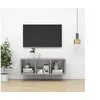 Image de Meuble TV mural Gris béton 37x37x107 cm Aggloméré