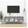Image de Meuble TV mural Gris béton 37x37x142,5 cm Bois d'ingénierie