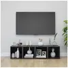 Image de Meubles TV 4 pcs gris brillant 37x35x37 cm bois d'ingénierie