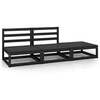 Image de 3 personnes salon de jardin modulable 3 pieces noir x 70 x 67 bois massif