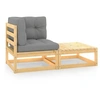Image de Salon de jardin modulable bois massif gris 2 pieces x 70 x 67 1 personnes