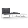 Image de Salon de jardin modulable bois massif gris 3 pieces 70 x 70 x 67 2 personnes