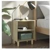 Image de Table de chevet avec pieds en bois Chêne sonoma 40x30x50 cm