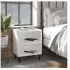 Image de Tables de chevet avec pieds en métal 2 pcs blanc 40x30x50 cm