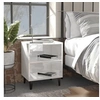 Image de Tables de chevet pieds en métal 2 pcs blanc brillant 40x30x50cm