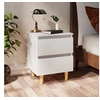 Image de Tables de chevet avec pieds en pin 2 pcs Blanc 40x35x50 cm