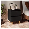 Image de Table de chevet avec pieds en pin Noir 40x35x50 cm