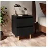 Image de Tables de chevet avec pieds en pin 2 pcs Noir 40x35x50 cm
