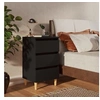 Image de Table de chevet avec pieds en bois noir 40x35x69 cm