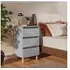 Image de Nachtkastjes 2 st met houten poten 40x35x69 cm betongrijs805896