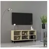 Image de Meuble TV avec pieds en métal Chêne sonoma 103,5x30x50 cm