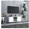Image de Meuble TV avec pieds en métal Blanc 103,5x35x50 cm