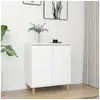 Image de Buffet avec pieds en bois massif blanc bois d ingénierie