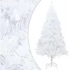 Image de Arbre de Noël artificiel avec branches épaisses Blanc 120cm PVC