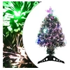 Image de Arbre de Noël Pré-éclairé, Sapin de Noël avec LED, Décoration de Vacances, Ornement de Fête Intérieur Extérieur, Vert et Blanc 64 cm Fibre Optique