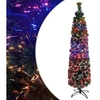 Image de Arbre de Noël Artificiel Mince et Support Sapin de Noël Décoration de Noël Jardin Patio Arrière-cour Extérieur 150 cm Fibre Optique 328444