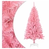 Image de Sapin de Noël Artificiel avec Support Arbre de Noël Décoration de Noël Jardin Patio Arrière-cour Extérieur Salon Rose 120 cm PVC