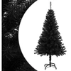 Image de Sapin de Noël Artificiel avec Support Arbre de Noël Décoration de Noël Jardin Patio Arrière-cour Extérieur Salon Noir 120 cm PVC